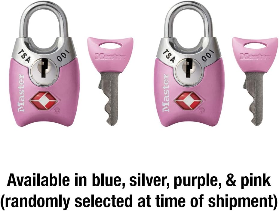 Master Lock 4689T TSA Approved Keyed Lock, 2 Pack, Assorted Colors - Tsa Locks For Luggage - 