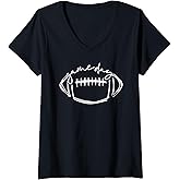 Womens Game Day Football Game Day Vibes Football Lover Women Men V-Neck T-Shirt