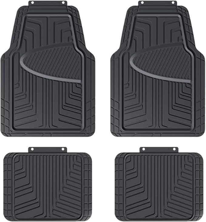AmazonBasics 4Piece AllSeason Rubber Floor Mat for Cars, SUVs and