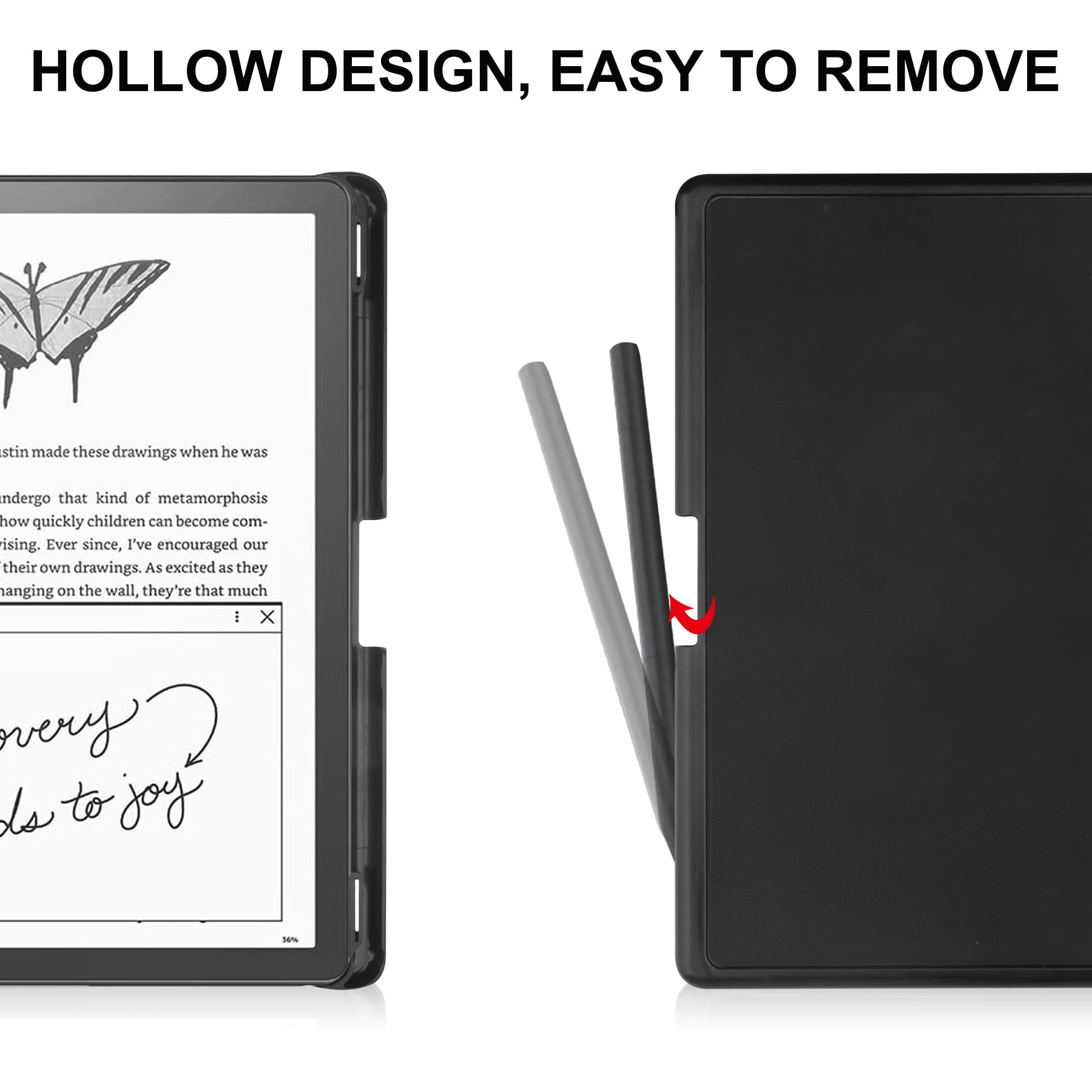 KuRoKo Slimshell Case for Kindle Scribe (2024/2022 Released), Premium Lightweight PU Leather Stand Cover with Auto Sleep/Wake for 10.2 inch Amazon Kindle Scribe 2024(1st Gen)/2022-Black