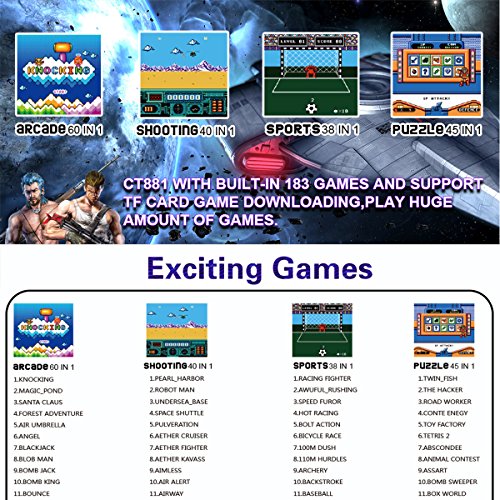 Symfury Mini Arcade Game Kids 183 Video Game Handheld Retro Machine 2 Joystick for Boys Adults Family 2.8" 16 Bit Classic Basketball with Games Download Toys Portable for Travel (New Battle Version)
