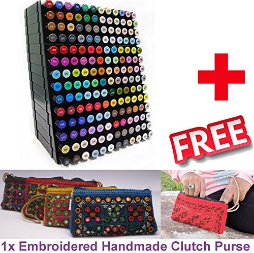 Crafters Companion Spectrum Noir Universal Black Storage Pen Trays with Free Hand Crafted Bag by Russell Sanders (3 Trays for 36 Pens)