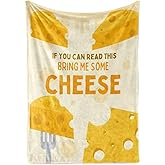 InnoBeta Mac and Cheese Gifts Blanket Throw - Funny Macaroni Blankets for Cheese Lovers, Birthday, Christmas - Bring, 50" x 65"