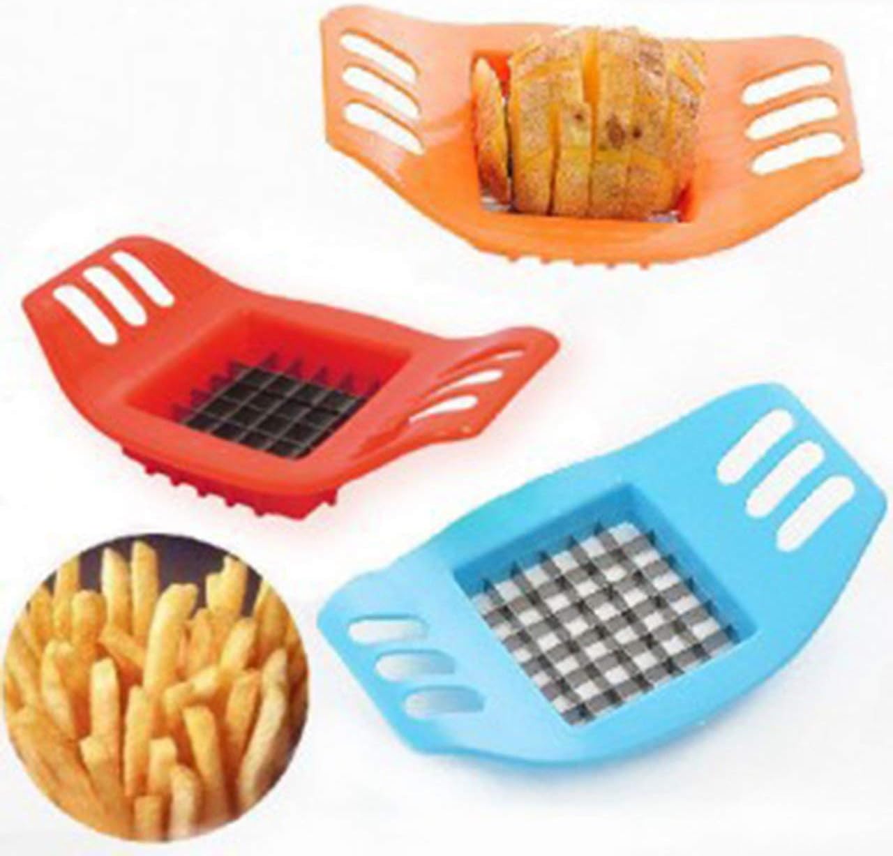 Potato Cutting Device Cut Fries Kit French Fry Yarn Cutter Set Potato Carrot Vegetable Slicer Graters Chopper Chips Making Tool () Jasnyfall