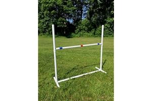 THE DOG AGILITY SHOP Dog Agility Bar Jump, Exercise Hurdles Backyard Agility Equipment with Adjustable bar and Dog Agility Jump Cups