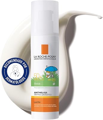 La Roche Posay Sun Milk for Baby, protetor solar com SPF50+, previne o stress oxidativo e o aparecimento de manchas, água, suor e areia, Anthelios Dermo-Pediatrics, 50 ml