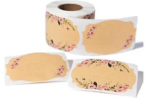 MONEST (250pc/Roll) 2"x3" Stickers for Jars and Lids | Pantry, Mason Jar, Canning, Spice, and Bottle Labels (Pink Orchids 2x3