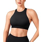 YEOREO Racerback Sports Bras for Women Padded Medium Impact Dafnien Seamless Yoga Workout Crop Tops
