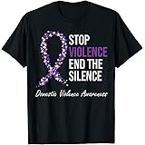 Family Domestic Violence Awareness Purple Ribbon T-Shirt