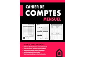 Cahier De Comptes Mensuel: Livre De Comptes Personnel Non Daté Pour Suivre Vos Dépenses, Crédits, Factures, Epargnes Et Autre