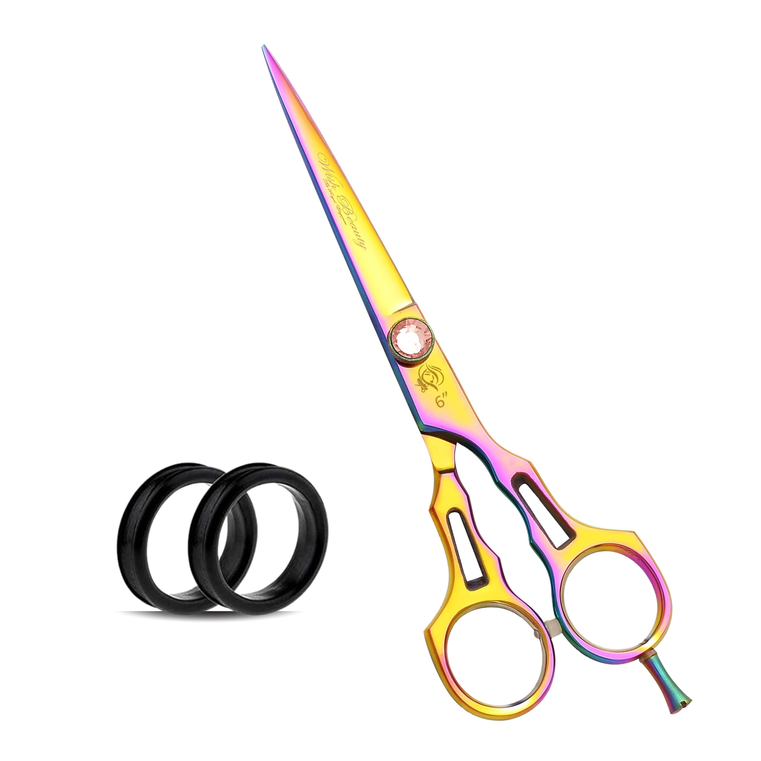 Wishbeauty 6" Hairdressing Scissors, Hair Cutting Scissor for Professional Hairdressers, Barber Stainless Steel Scissors for Hair Cutting, Sharp Hair Scissors for Women, Men, Children