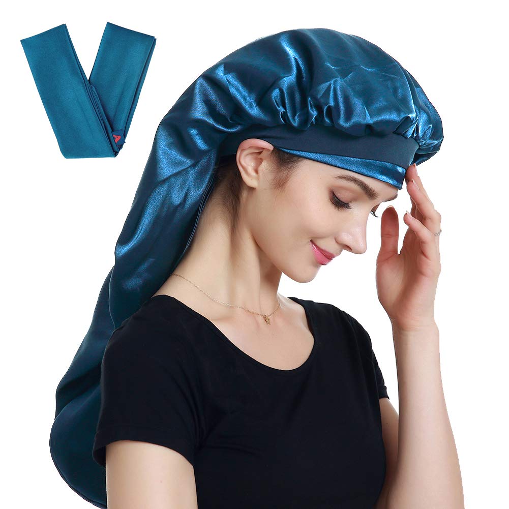 Alnorm Satin Bonnet Extra Large for Braids Long Sleeping Cap