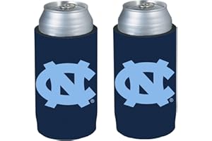 KOLDER College Team Logo Logo Ultra Slim 12oz Beer Can Holder Insulator Coolers - 2-Pack (North Carolina) Tar Heels)