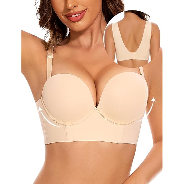 Amafuur Push Up Strapless Bra - Super Padded, Add 2 Cups, Underwire, With Clear Convertible Straps - View #11