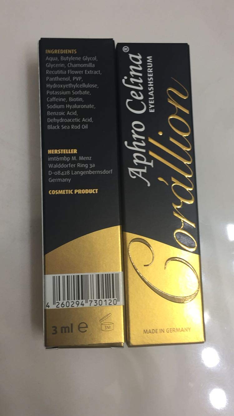 Aphro Celina Eyelash Growth Serum (Organic Lashes) - Corallion Blended Nutrient Strengthens The Root | Vitamin Rich Herbal Extracts Lash Growth Kit | German Advanced Thick Lashes and Brows Vertex