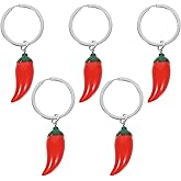 Tofficu Chili Keychain Chili Keyring Simulation Food Key Chain Vegetable Keychains Pepper Key Ring Key Chain