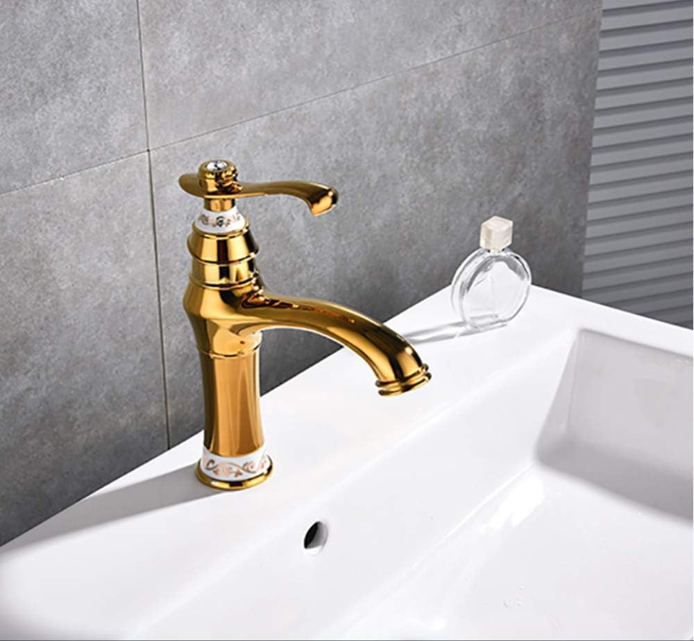 Xiehao Lavabo Grifos Euro Lujo Jade De Oro Cubierta De Baño Grifo Del