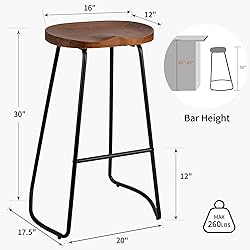 HeuGah Bar Stools Set of 4, Saddle Seat Bar Stools