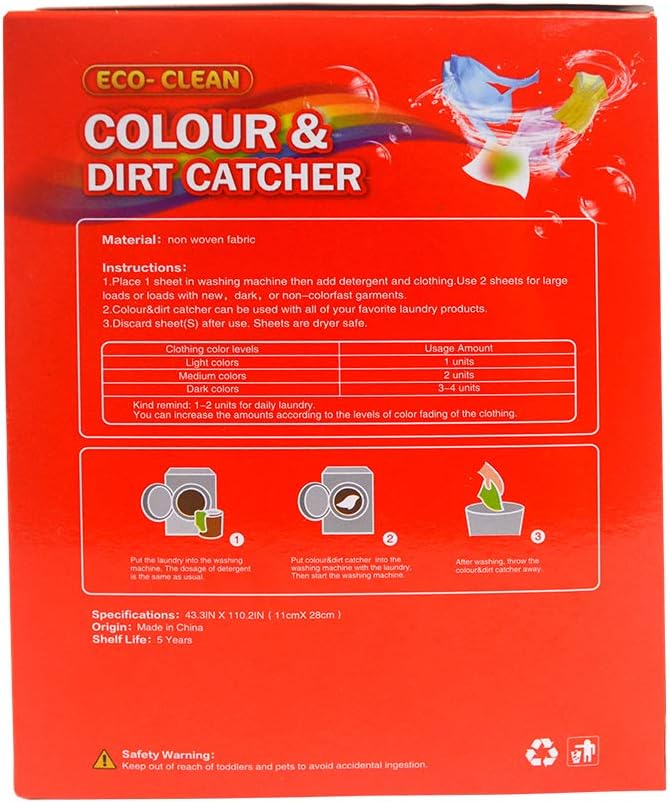 Color Catcher for Laundry, Dye Trapping Sheets 72 Count, Prevent Light Colored Clothes from Being Dyed: Kitchen & Dining