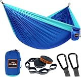 AnorTrek Camping Hammock Super Lightweight Parachute Nylon 110x55 Blue