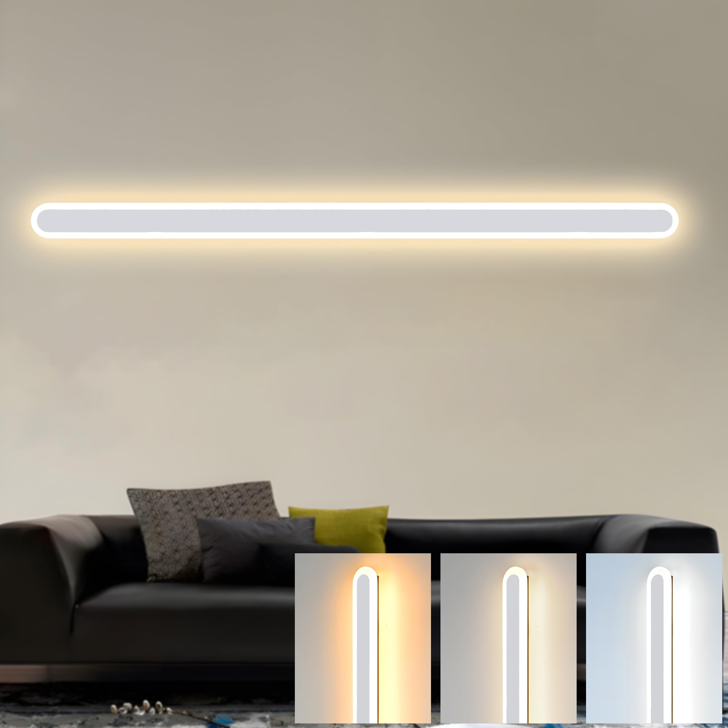 ZTWLEED LED Wall Light Indoor,36W Wall Lamp Modern 3000K/4000K/6000K,Acrylic Wall Sconce Lights for Bedroom Living Room Corridor Stair 100CM White