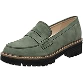 Bandkos Womens Platform Penny Loafer Slip On-Suede Chunky Dress Loafers Casual Business Oxford for Work Green