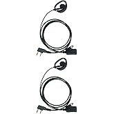 HEOPBIRD G Shape Earpiece Headset with Mic Ptt Compatible with Baofeng UV-5R BF-888S BF-F8HP BF-F9 UV-82 UV-82HP UV-82C Kenwood Walkie Talkies 2 Way Radio 2 pin Accessories