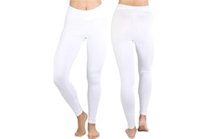 ToBeInStyle Women's Single Medium Weight Breathable Cotton-Spandex Leggings