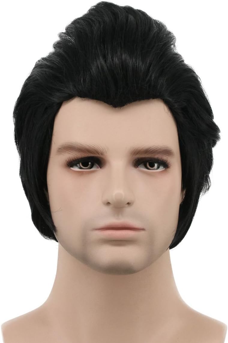 Karlery Men Long Wave Black Gaston Colonial Wig Halloween Costume Cosplay Wig, 24 inches - Image 3