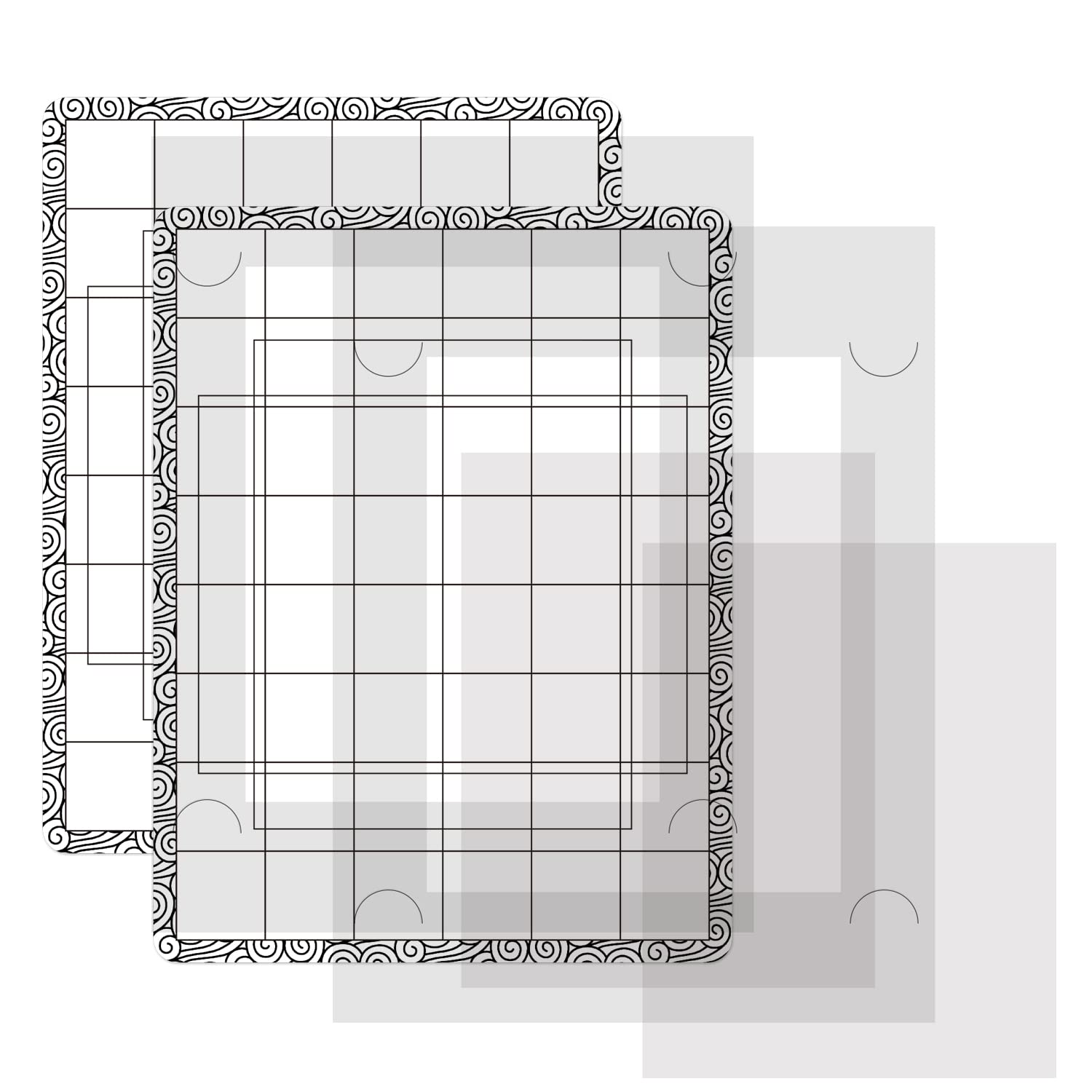 4Pcs/Set Stick and Stamp Mat and fixed Stamp Blending Template Multi Use Low Tack Mat for DIY Projects Paper Card Scrapbooking To Hold Project In Placeholding stencil in place while ink blending fixed