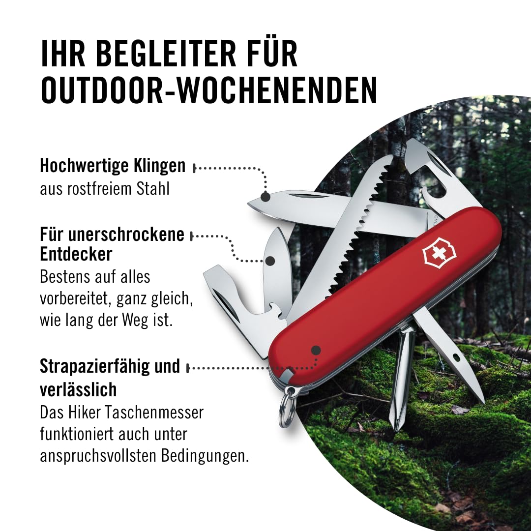 Victorinox Schweizer Taschenmesser Hiker, Swiss Army Knife, Multitool, 13 Funktionen, Klinge, Dosenöffner, Schraubendreher 5
