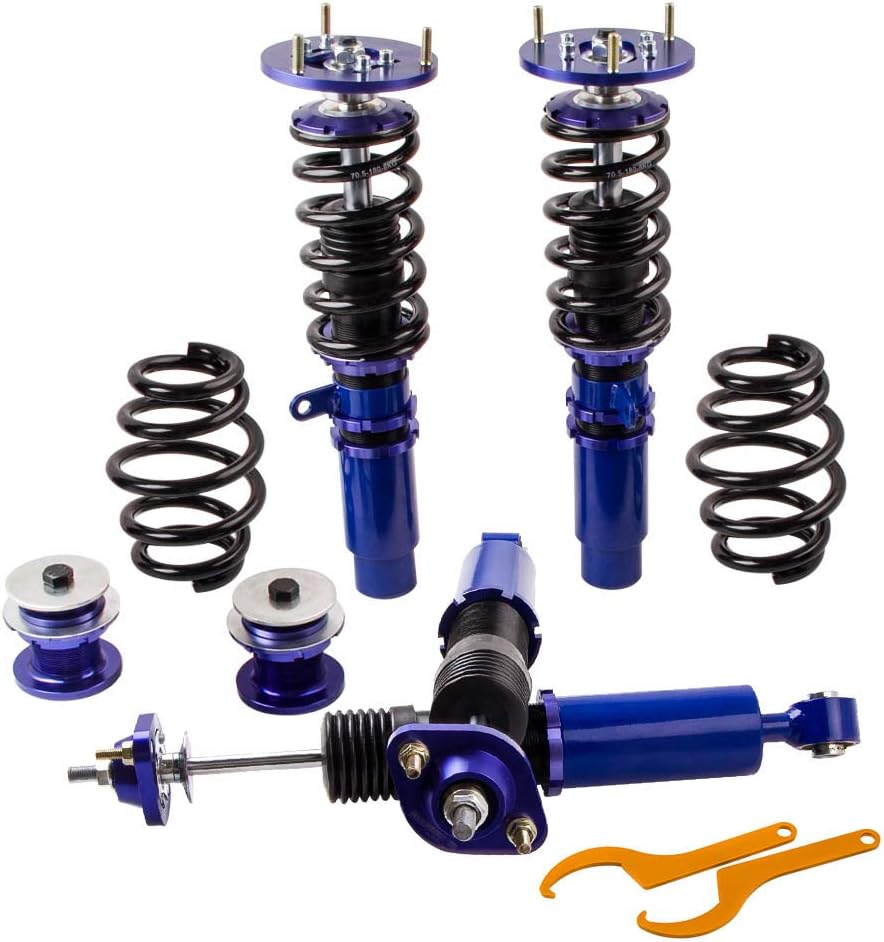 Autoshoppingcenter Coilovers with Non-Adjustable Damper for BMW 3 Series E46 316i, 316ci, 318i, 318ci, 320i, 320ci, 323i, 323ci, 325i, 325ci, 328i, 328ci, 330i, 330ci, M3 - Blue