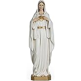 BC Catholic Immaculate Heart of Mary Statue, 10" H Blessed Holy Mother Virgin Mary Figure, Religious Gifts, Handpainted Renaissance Sculpture Purity & Grace Collection from Buildclassic