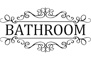 Bathroom Door Stickers Decorations, Bath Decal Sign Cling, Washroom Bathroom Restroom Toilet Toilettes WC Signage Door Access