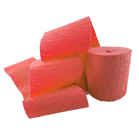 CREATIV DISCOUNT Krepp-Band, 10m x 5 cm, zum Basteln und Dekorieren, rot