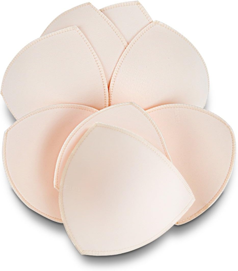 Bra Inserts 4 Pairs,Sermicle Bra Pads Sewed Stitched Removable for Sports Bra B/C & C/D Cup Optional