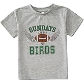 MODNTOGA Toddler Girl Boy Game Day Football Graphic Shirt Sundays for The Birds T-Shirt Kids Rugby Sports Fans Tee Tops