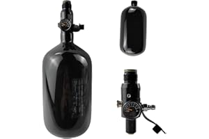 PAUTACA Discounted(Old date) 77ci Carbon Fiber paintball tank，4500psi hpa tank Systems,paintball air tank with 4500Psi Input 800Psi Output 5/8-18UNF Inlet and G1/2-14 Outlet Thread paintball ragelator