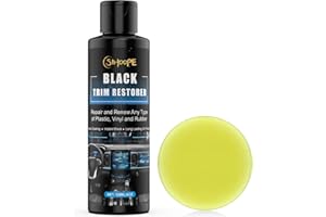SIHOOPE Black Trim Restorer Plastic Restorer Bring Plastic, Rubber, and Vinyl Black to New, Protects Against UV Rays, Detailing Supplies Conceal Scratches Tire- 4Oz