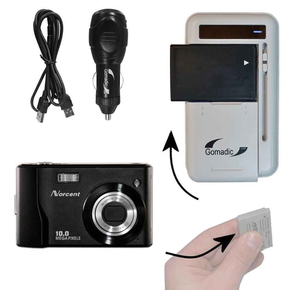 Amazon.com : Battery Charger Kit Compatible with Norcent DCS-1050 -  Contains multiple charging options, including AC Wall, DC Car and USB Port  : Digital ...