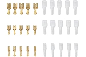 Electrical Spade Terminal Set, 120-Piece Insulated Flat Tab Connector Kit with 2.8mm 4.8mm 6.3mm for Automotive Wire Connecto
