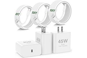 45W iPhone 17 16 15 Pro Max Charger Fast Charging,3Pack USB C Fast Charger Block with Long 10/10/6FT C to C Cable for Apple 1