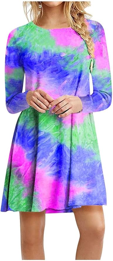 tie dye swing dress