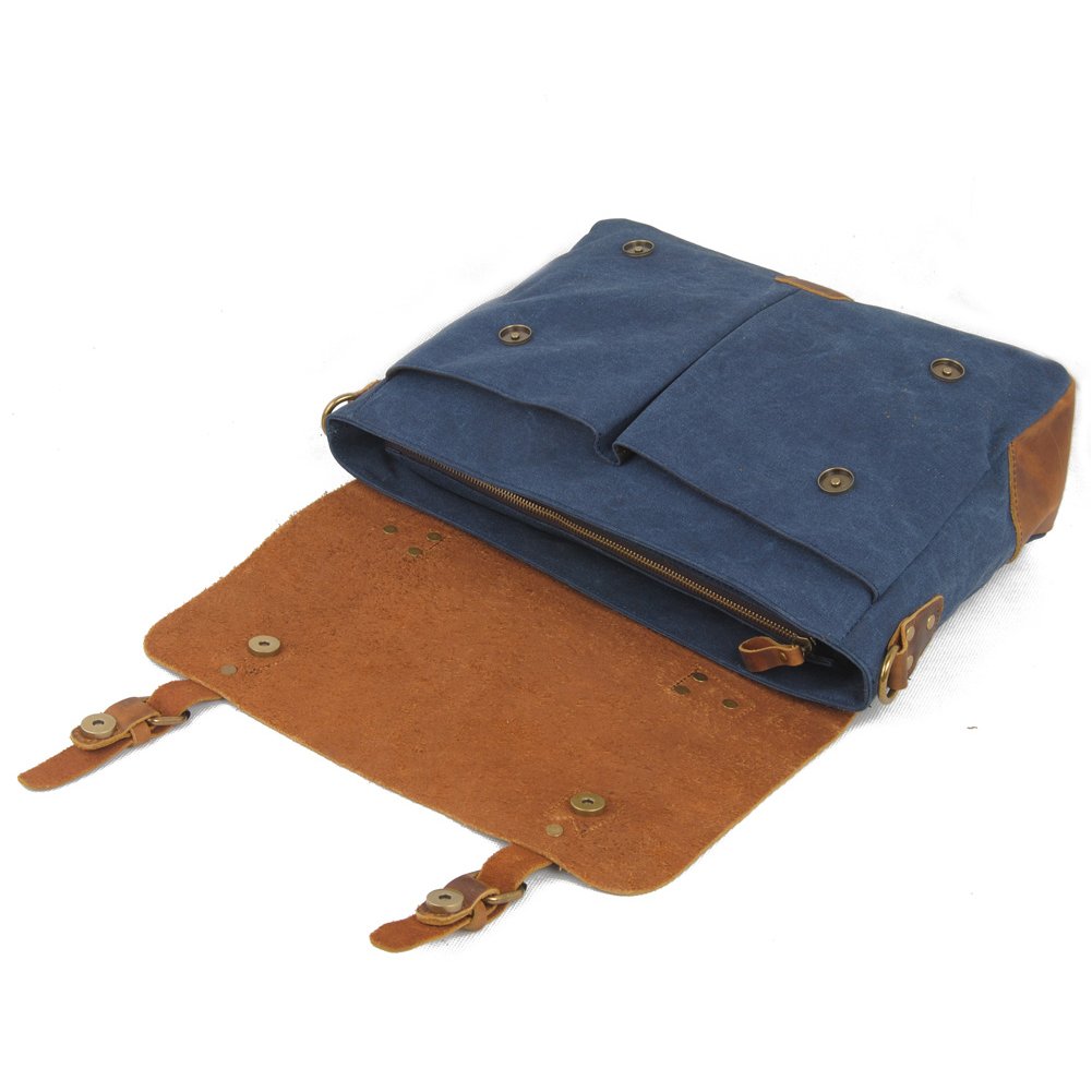 Fresion Multipurpose Vintage Canvas Leather Cross Body Handbag Sling Shoulder Backpack for Men and Women (Blue)