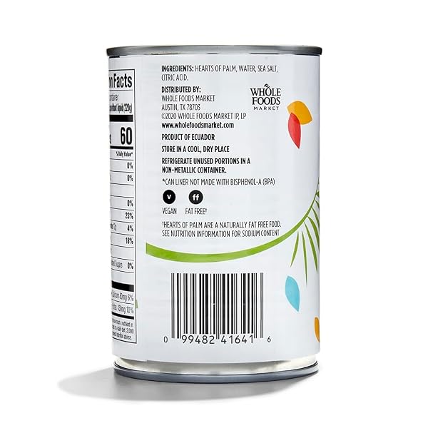 365 BY WHOLE FOODS MARKET, HEARTS OF PALM SALAD CUT, 14.1 OUNCE