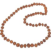 TheNaturalAmber Cognac Baroque Raw Baltic Amber Necklace for Adults – 55cm Handmade Authentic Unpolished Amber Beads Jewelry for Men and Women