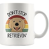 Don't Stop Retrievin Golden Retriever Dog Mom Dad Pet Lover Owner Retro Vintage Ceramic Coffee Mug 11oz White