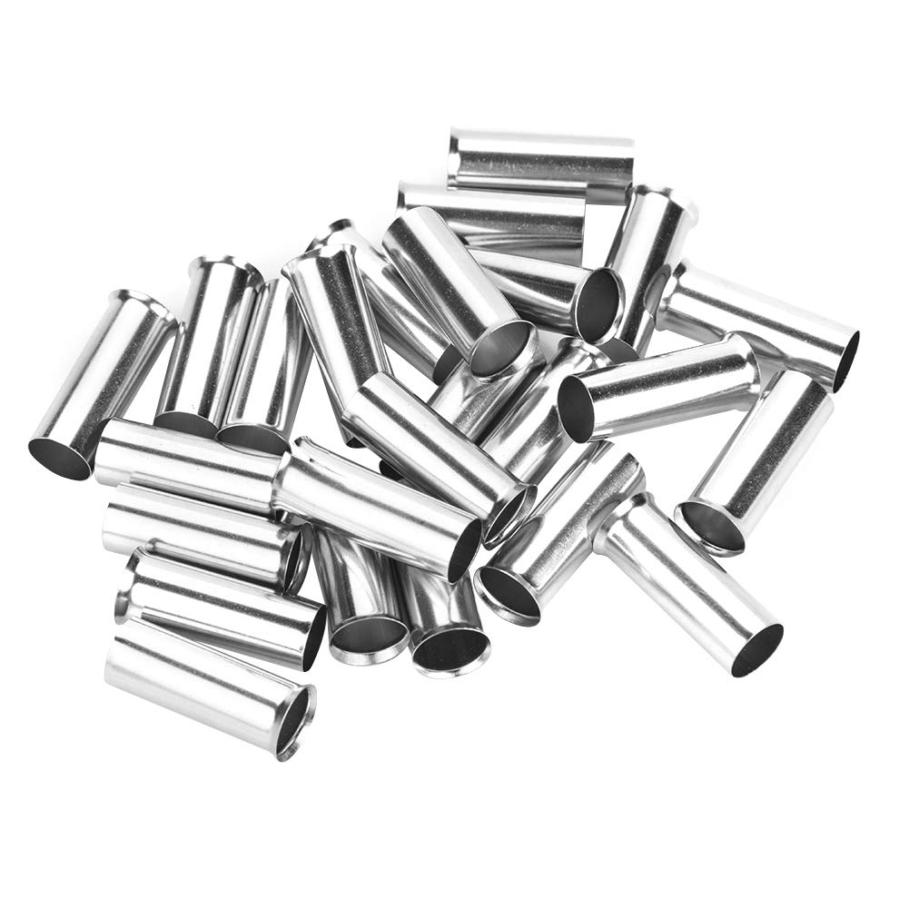 Non-Insulated Terminals 1/2/4/5/7 AWG 4 Value Copper Ferrule Electrical Crimps Terminals Assortment Kit for Wire Cable 125 Pcs