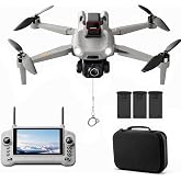 M24M GPS Drones with Camera for Adults 8K EIS, 5G Long Range Transmission | with 4.5" Touch Screen, Brushless Motor, 90 Mins Flight Time, GPS Follow &amp; Auto Return, One-Key Airdrop, Obstacle Avoidance