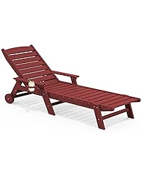 SERWALL Patio Chaise Lounge Chair, 78'' Long HDPE